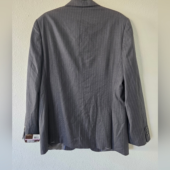 Perry Ellis Blazer Sports Coat Mens Sz 42 Striped Gray City Fit 2button New - Picture 15 of 16